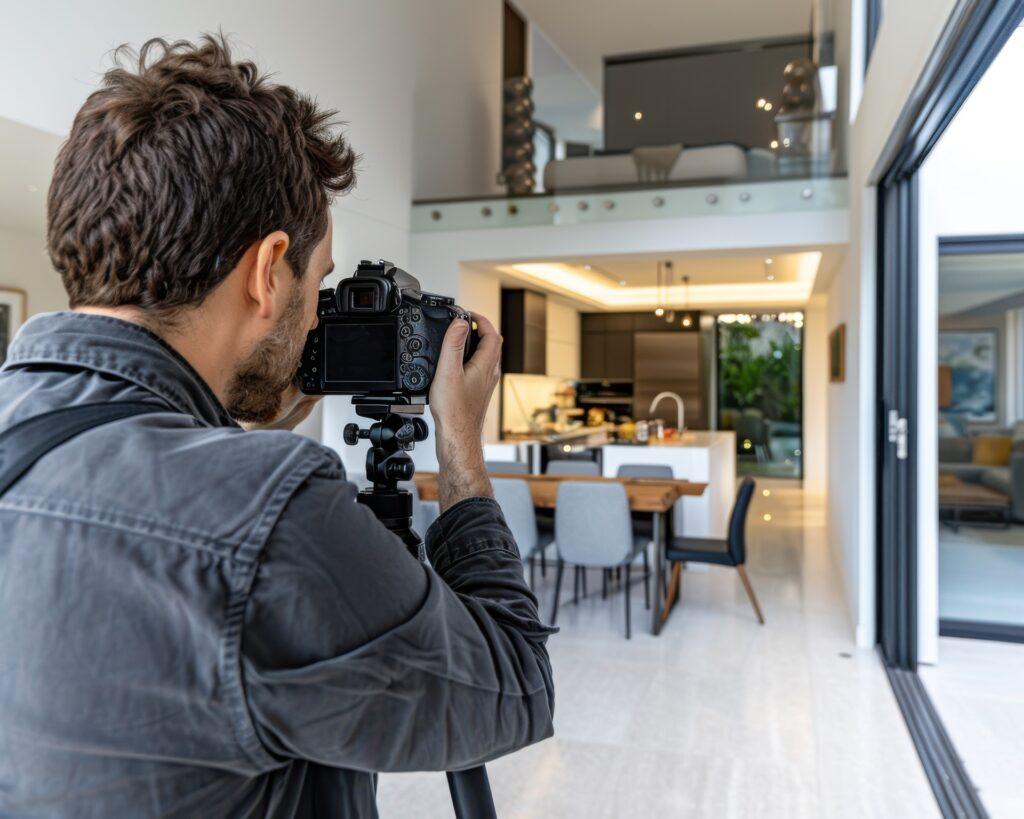 Innenaufnahme mit Klick Vinyl Marmoroptik bei Immobilienfotografie