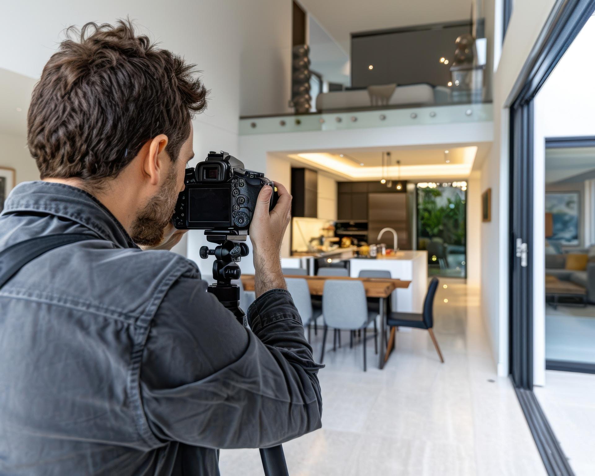 Innenaufnahme mit Klick Vinyl Marmoroptik bei Immobilienfotografie