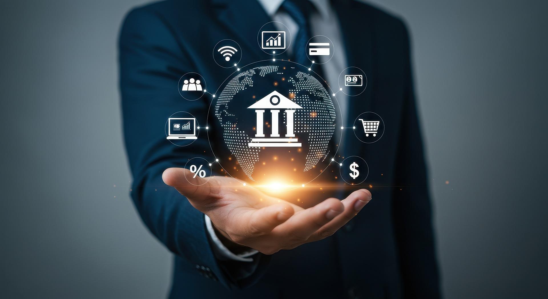 Symbolische Darstellung globaler Finanztechnologien | Solar Großhandel